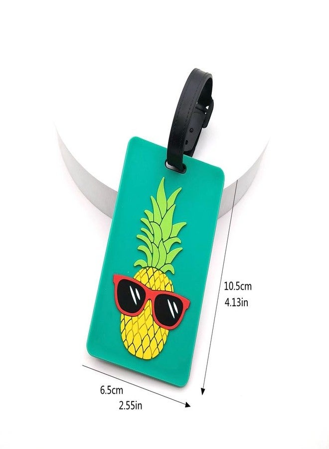 QFSH Cute Silicone Luggage Tag Funny Unique Suitcase Travel Bag Baggage Tag Identification Labels for Easy Recognition (Pineapple) - Image 4